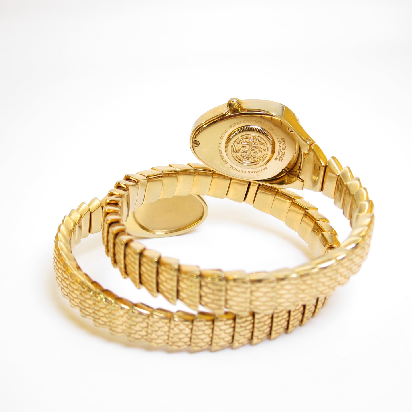 Franck Muller Vintage Roberto Cavalli By Franck Muller Shell Pearl Face Snake Core Golden Watch