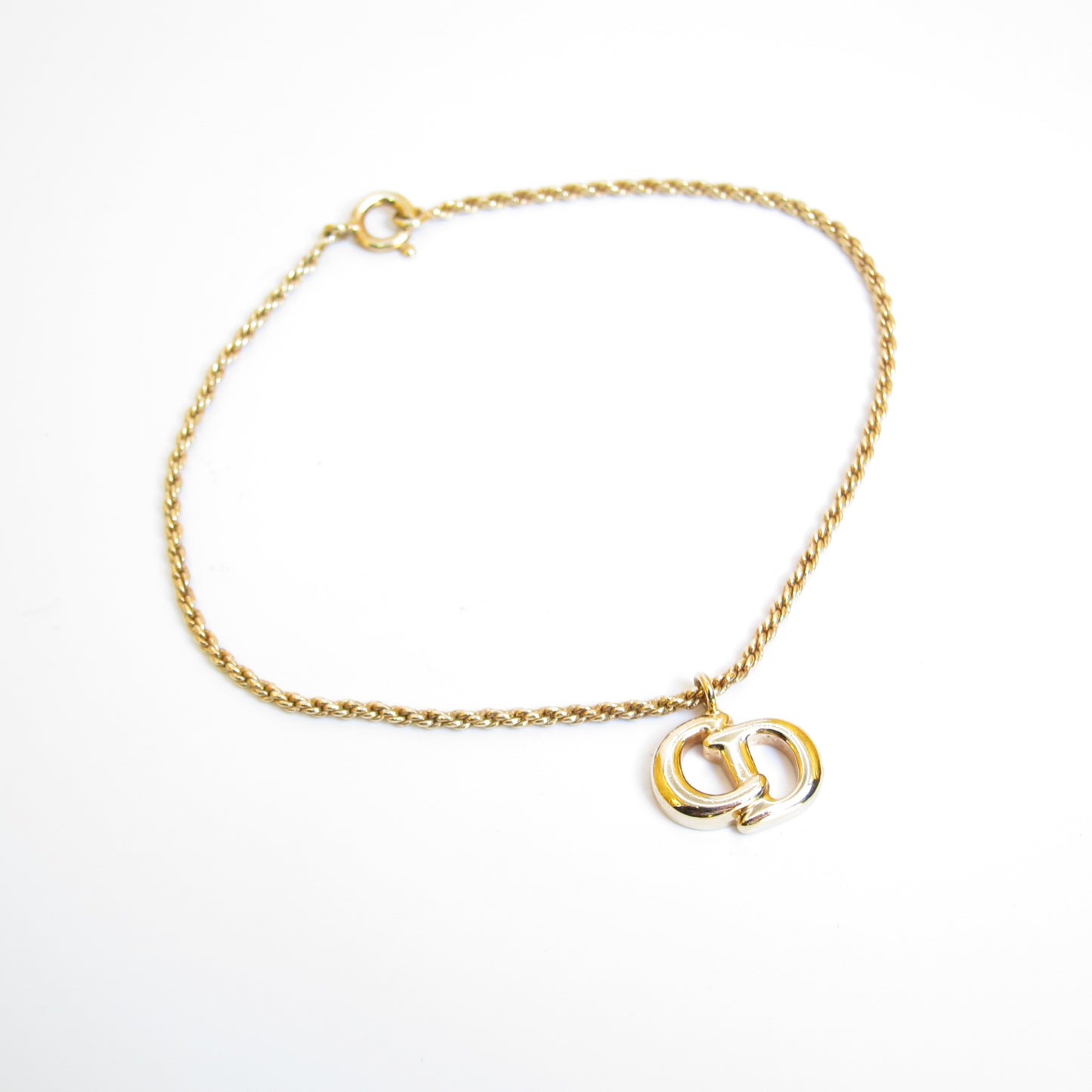Christian Dior Vintage CD Logo Golden Bracelet