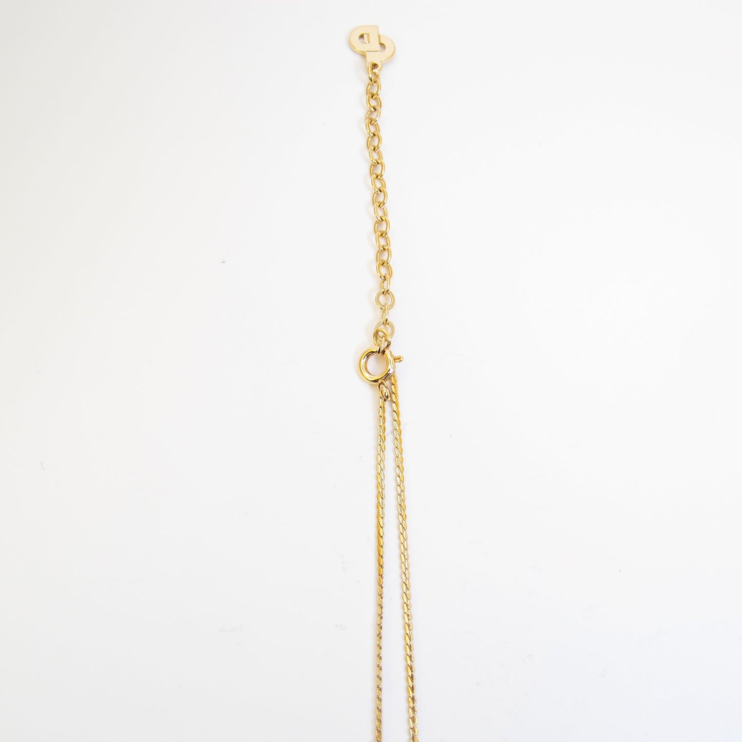 Christian Dior 復古 Dior 心型水鑽金色項鍊