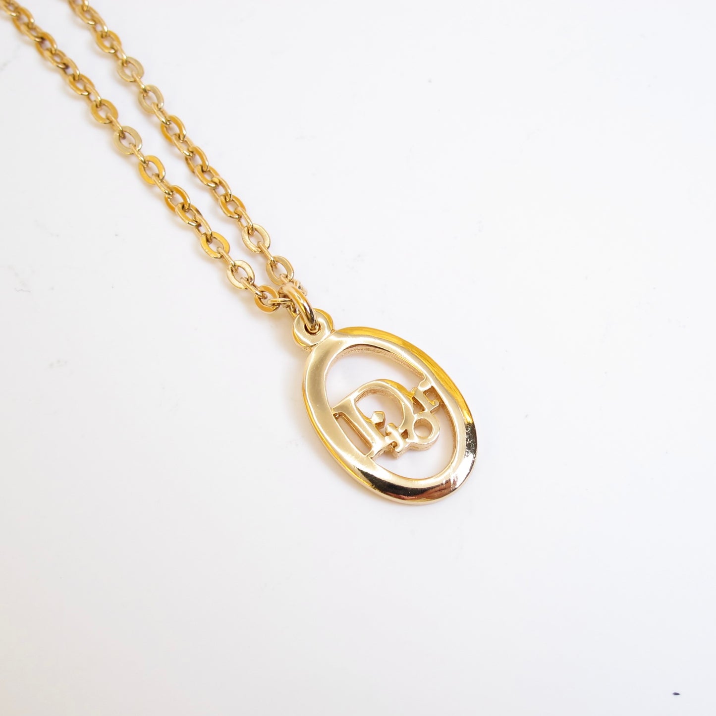 Christian Dior 復古 Dior 橢圓形金色項鍊