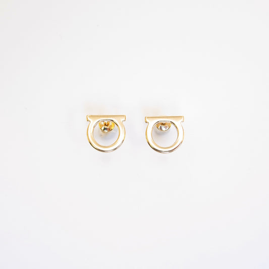 Ferragamo Vintage Gancini Golden Earrings