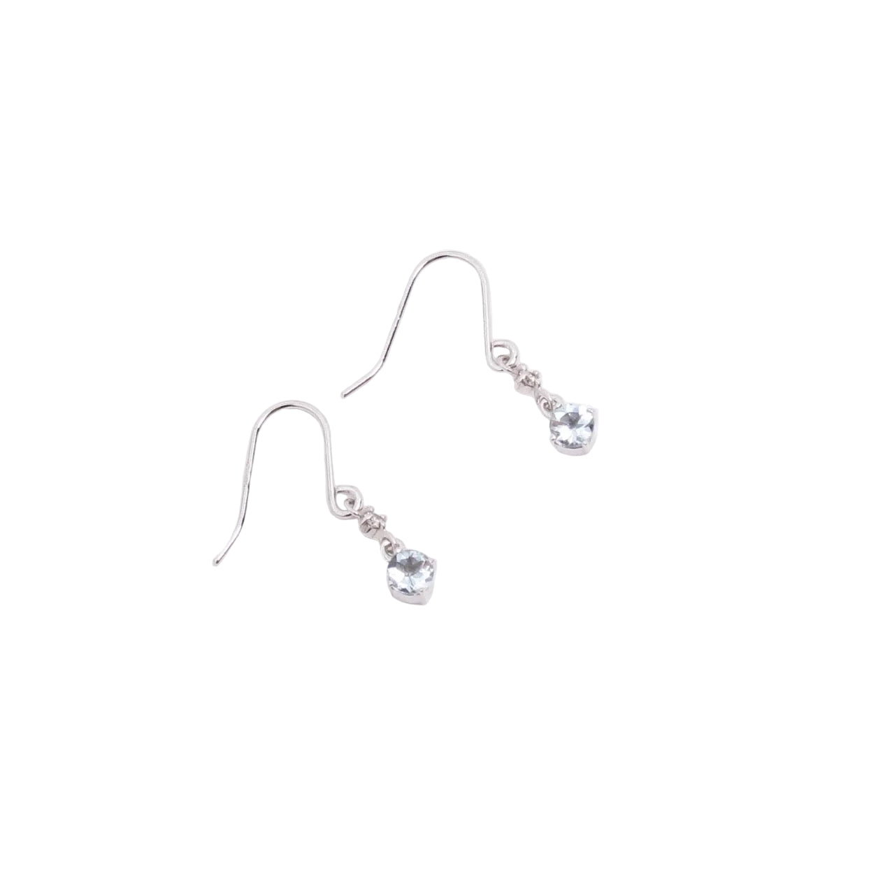 4°C Vintage K10 Aquamarine and Diamond Earrings