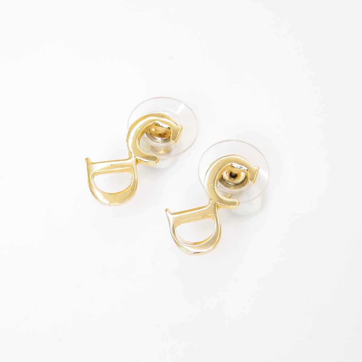 Christian Dior Vintage CD Logo Golden Earrings