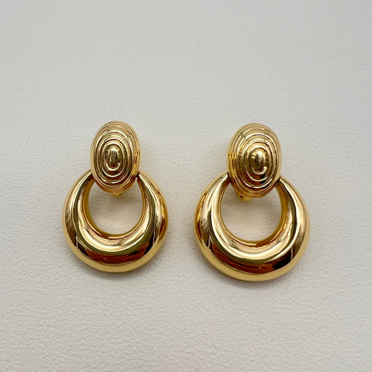 Yves Saint Laurent Vintage Stylish Golden Clip-on Earrings