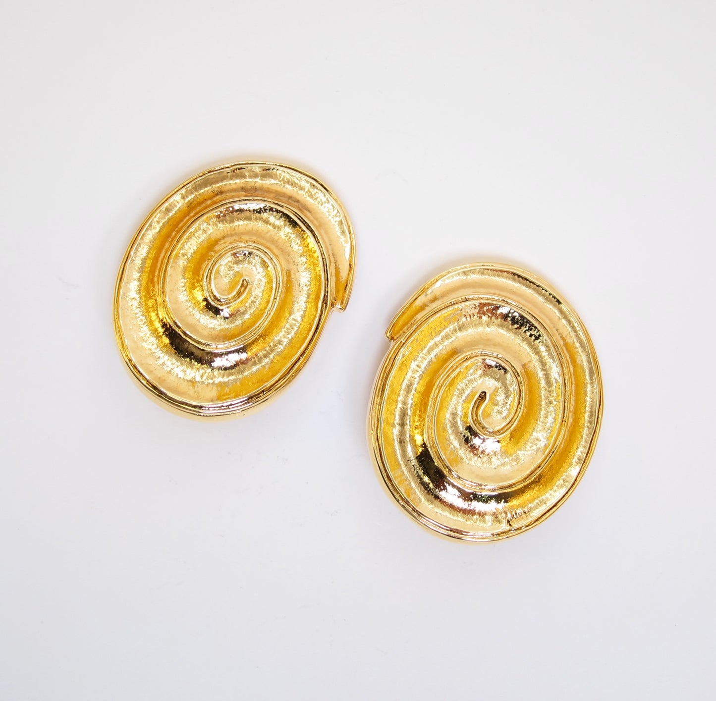 Yves Saint Laurent Vintage Spiral Golden Clip-on Earrings