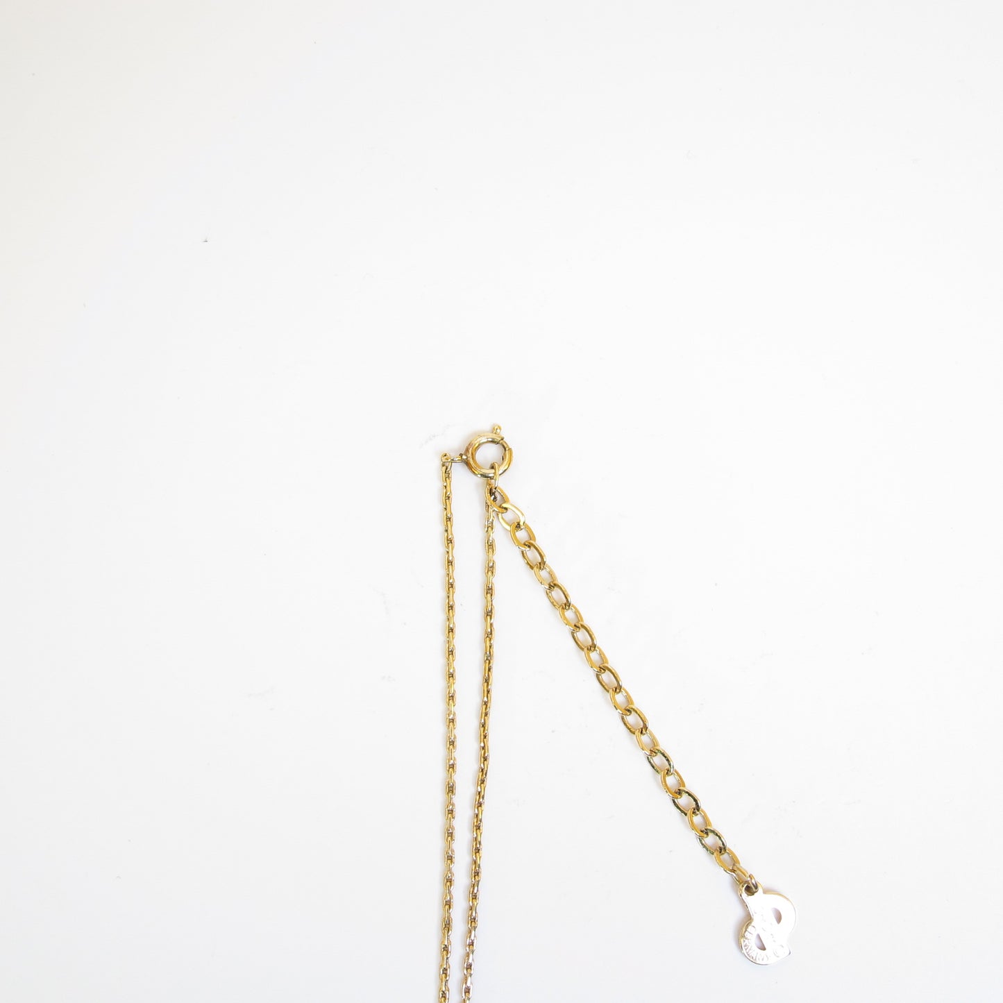 Christian Dior Vintage Black Enamelled Pendant Golden Necklace