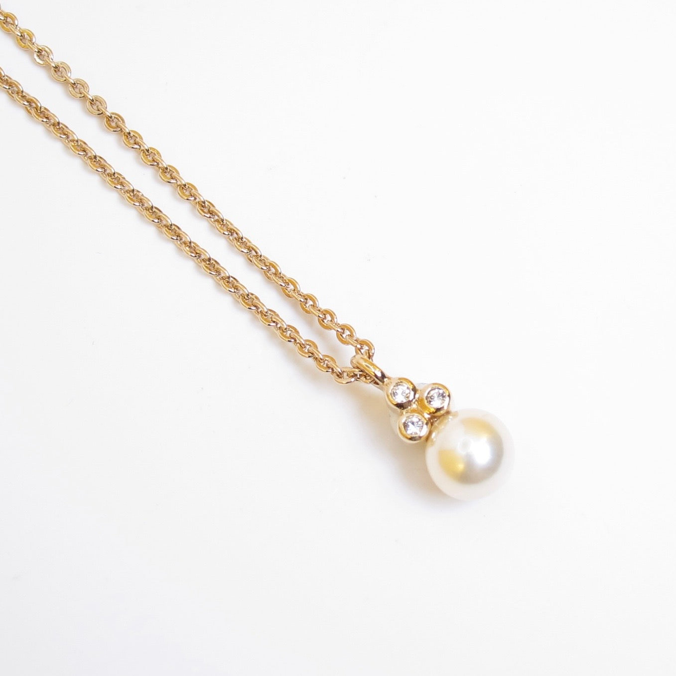 Christian Dior Vintage Pearl and Rhinestone Golden Necklace