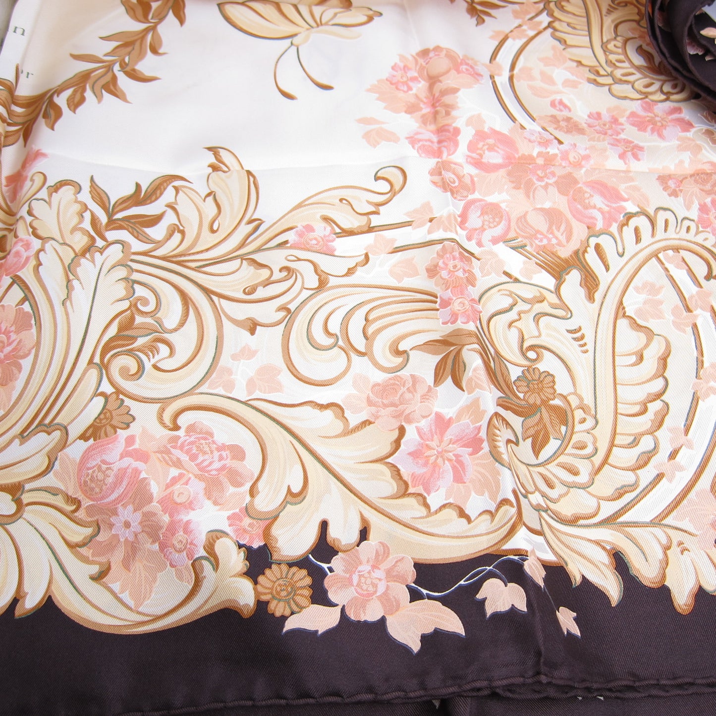 Christian Dior Vintage Butterfly & Floral Print Silk Scarf