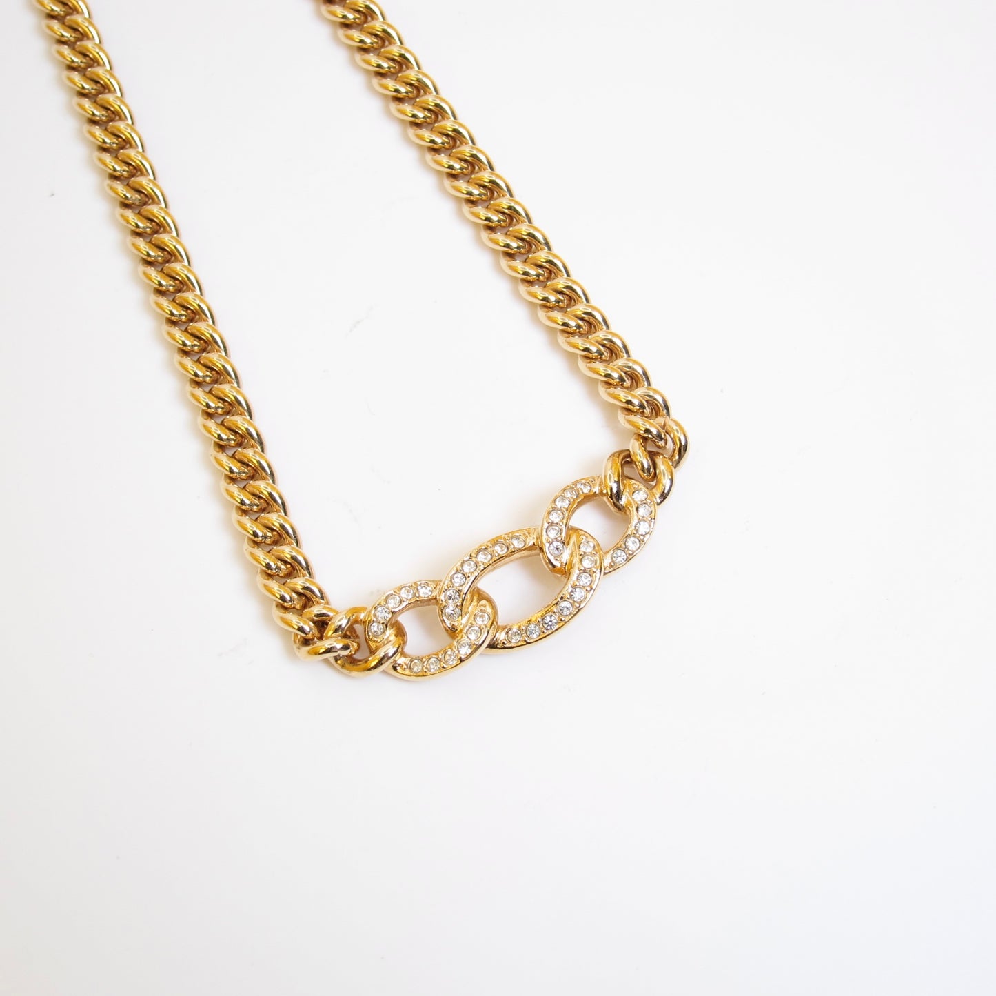 Christian Dior 復古鑲鑽金色項鍊