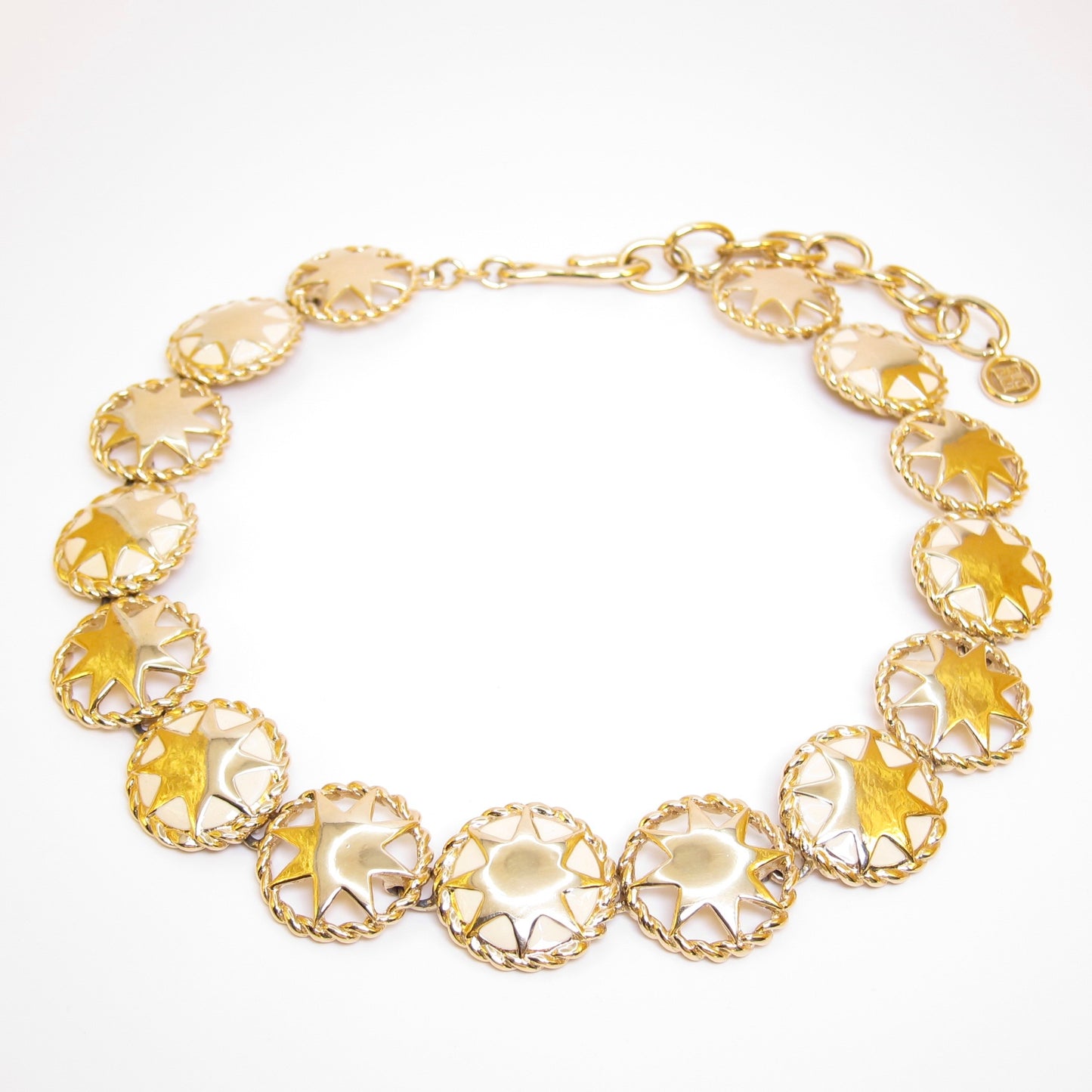Givenchy Vintage Sunburst Medallion Golden Necklace