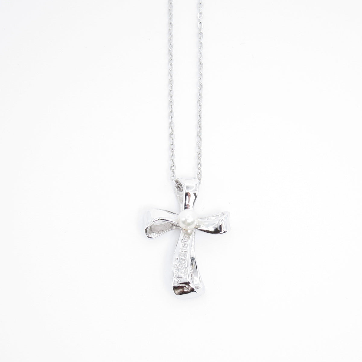 Mikimoto Vintage Silver Bow Akoya Pearl Necklace