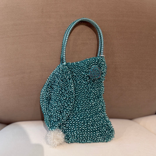 Anteprima Green Rabbit Motif Wire Bag