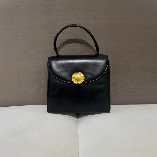 Givenchy Vintage Black Leather Top Handle Bag