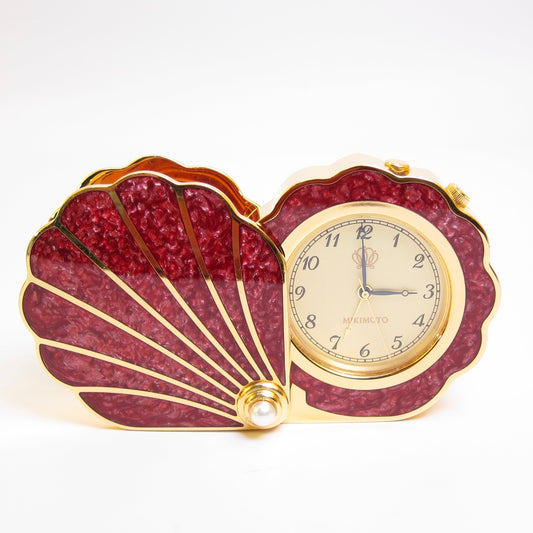Mikimoto Vintage Red Shell with Pearl Golden Pocket Watch