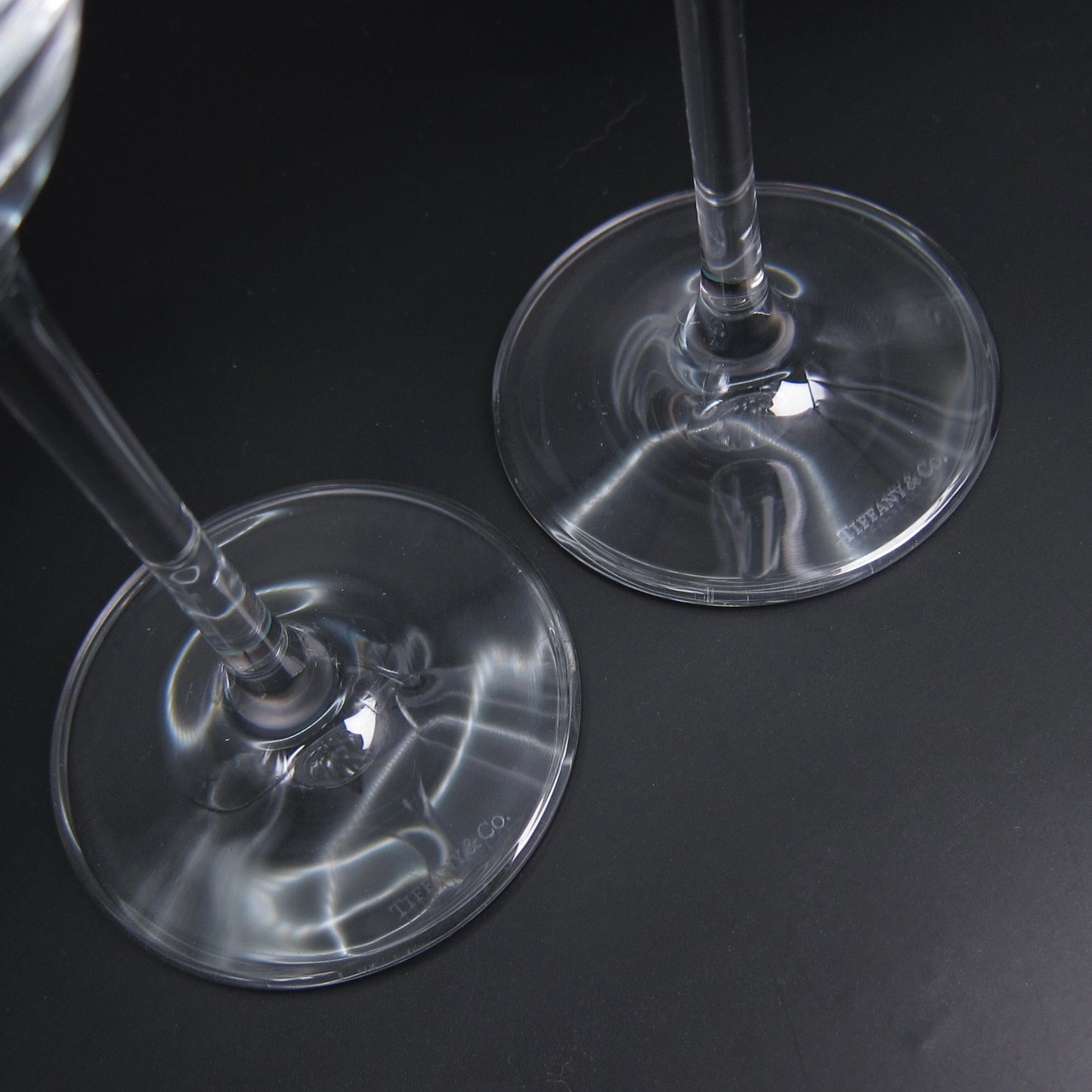 Tiffany Vintage Cadenza Crystal Champagne Flutes Set of 2