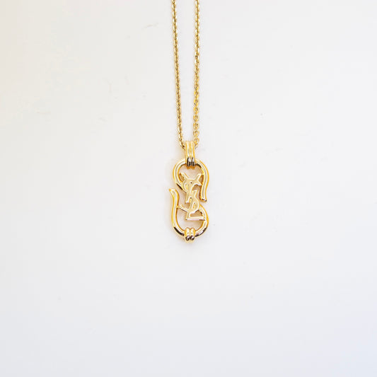 Yves Saint Laurent Vintage YSL Logo on S Golden Necklace