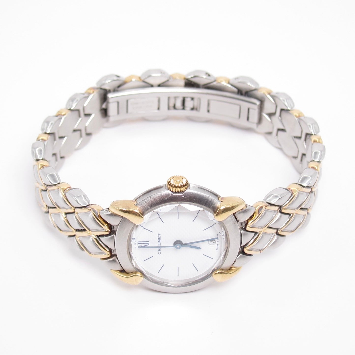 Chaumet Vintage Griffith Round White Face with Date Two Tone Watch