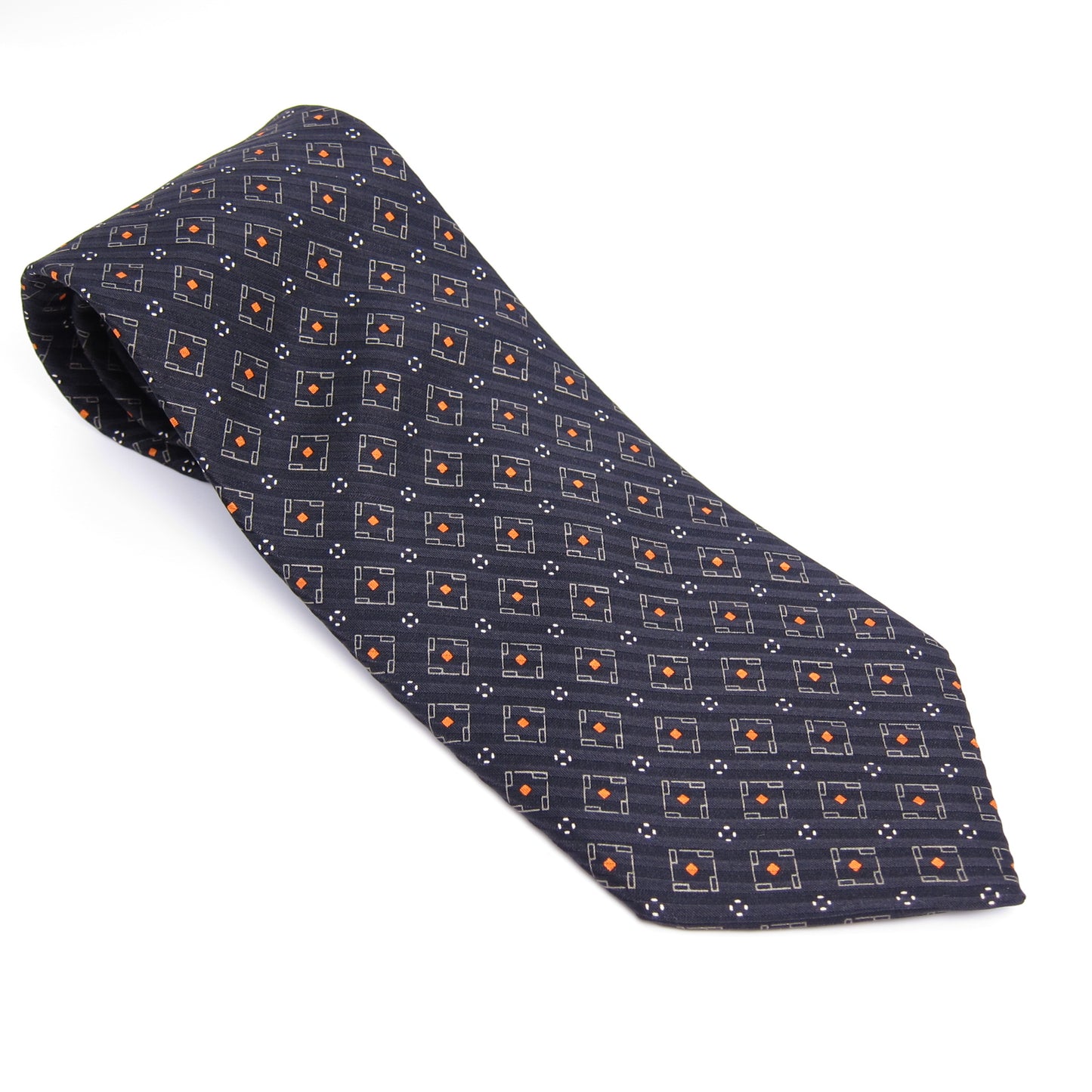 Dunhill Vintage Geometric Diamond Jacquard Silk Tie