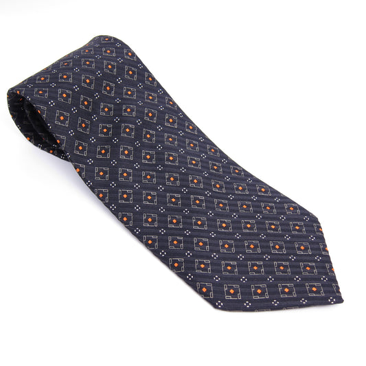 Dunhill Vintage Geometric Diamond Jacquard Silk Tie