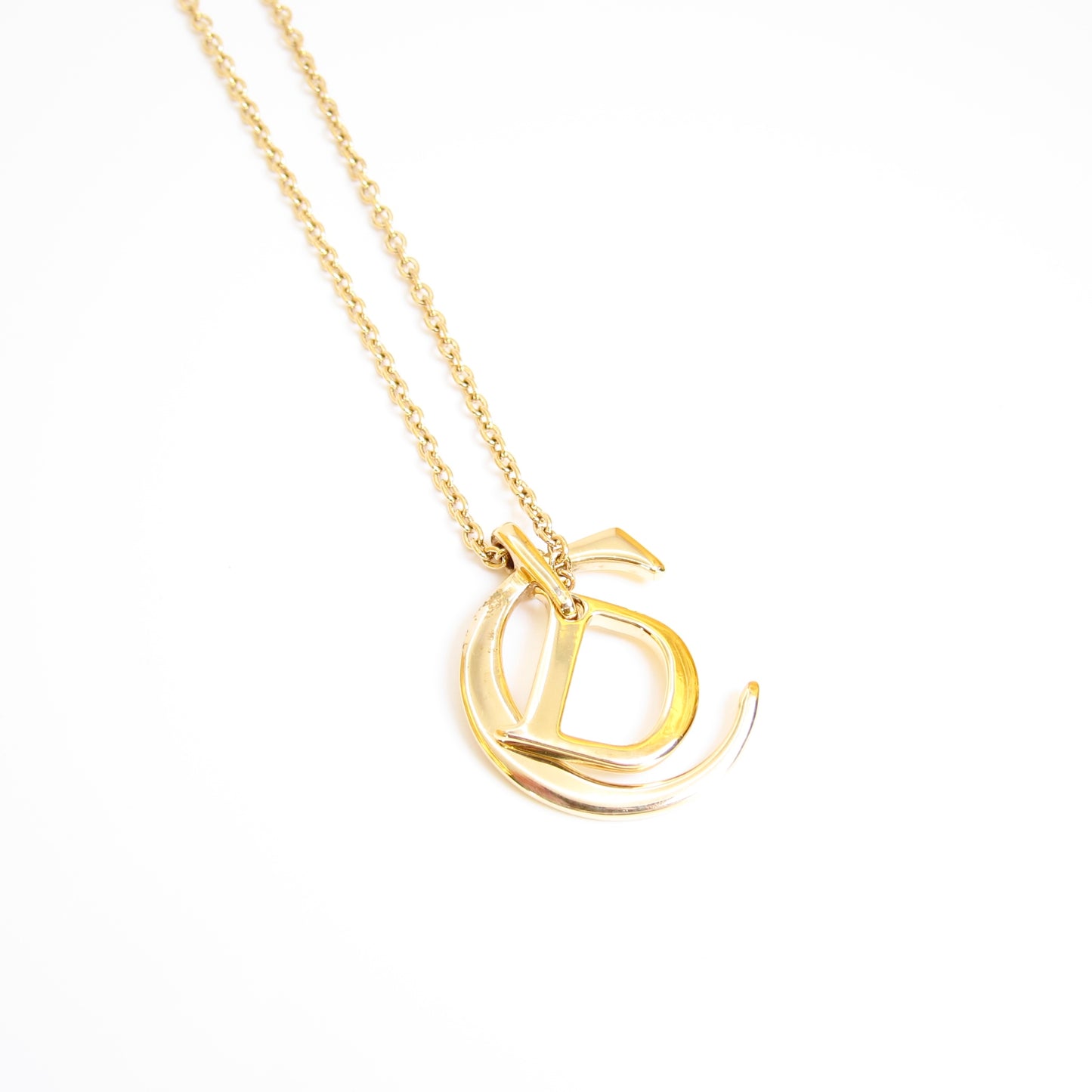 Christian Dior Vintage CD Logo Golden Necklace