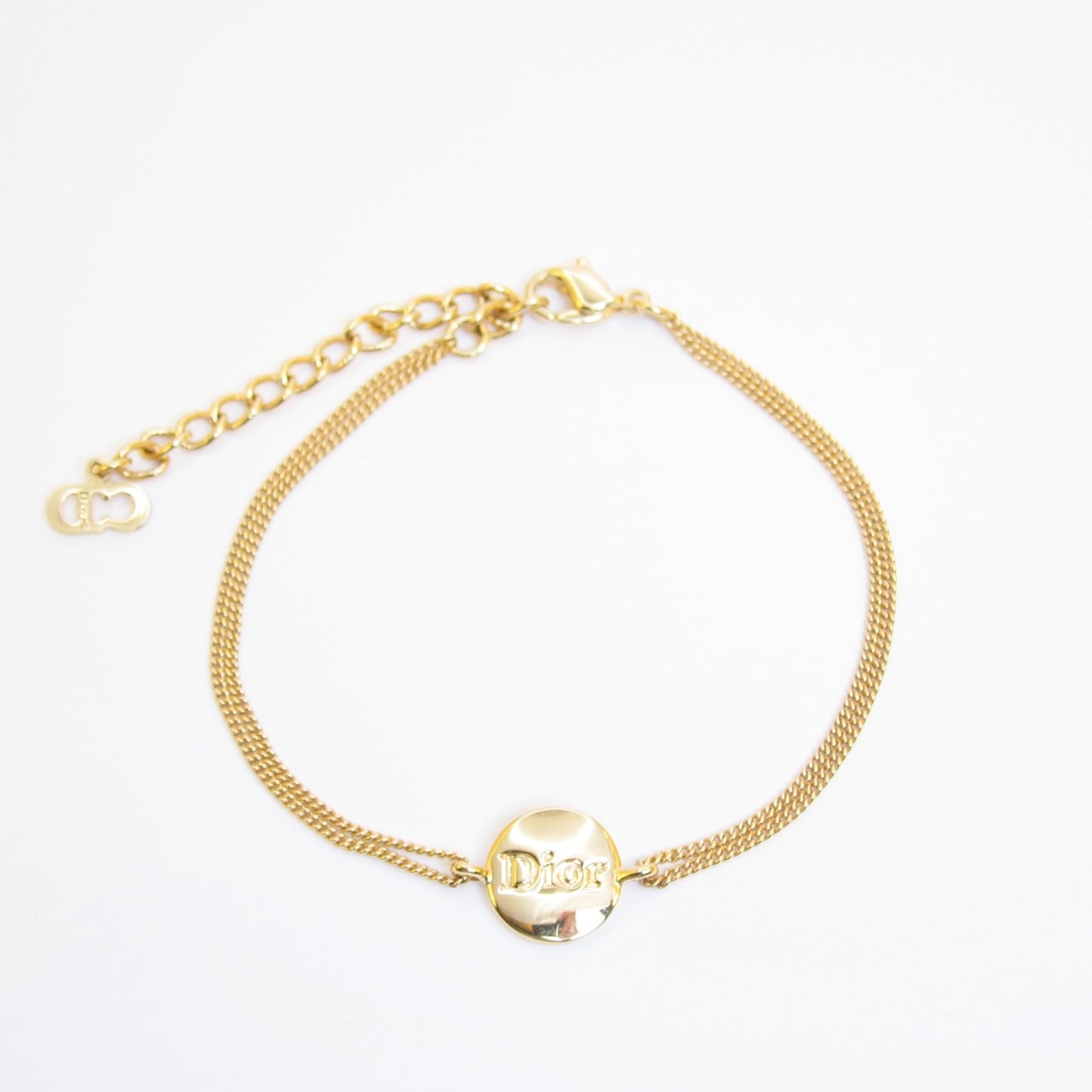Christian Dior Vintage Dior Logo on Round Shaped Golden Bracelet