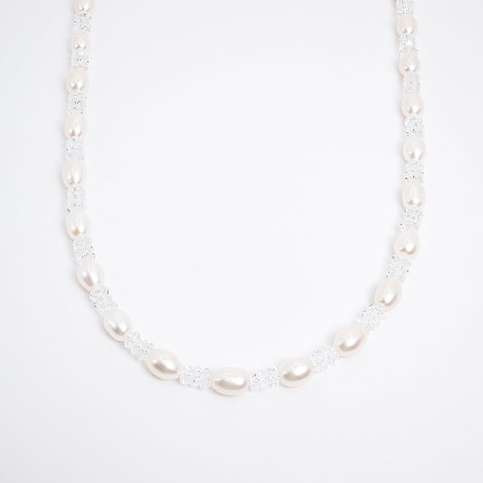 No Brand Vintage Freshwater Pearl and Crystal Long Necklace