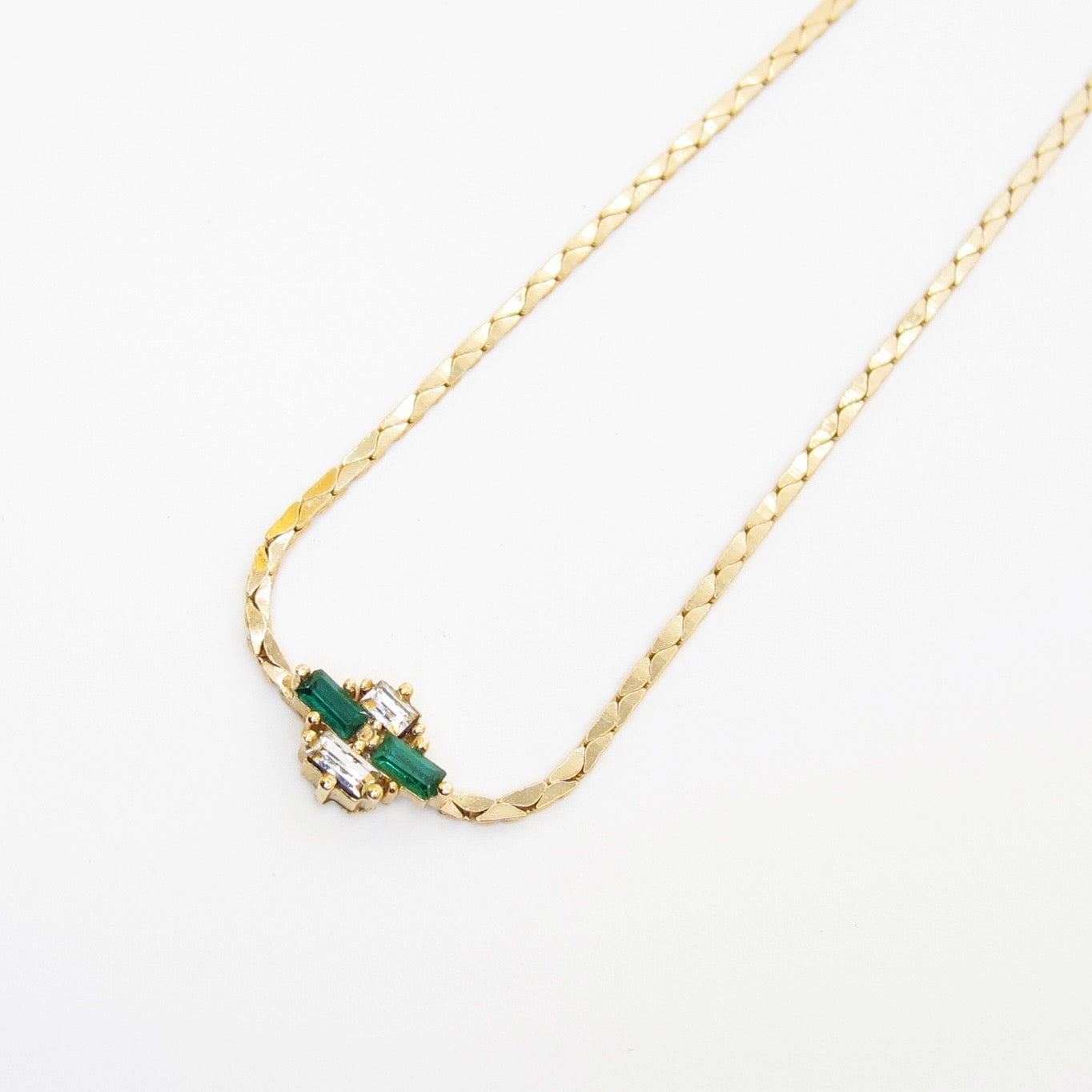 Christian Dior Vintage Green Crystal Necklace
