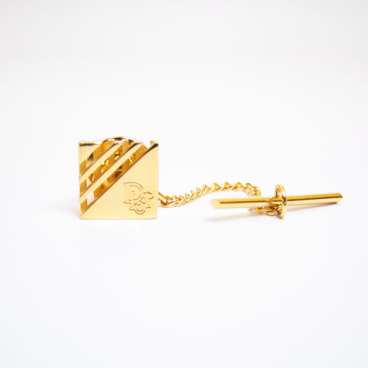 Christian Dior Vintage Dior Logo Golden Tie Tack