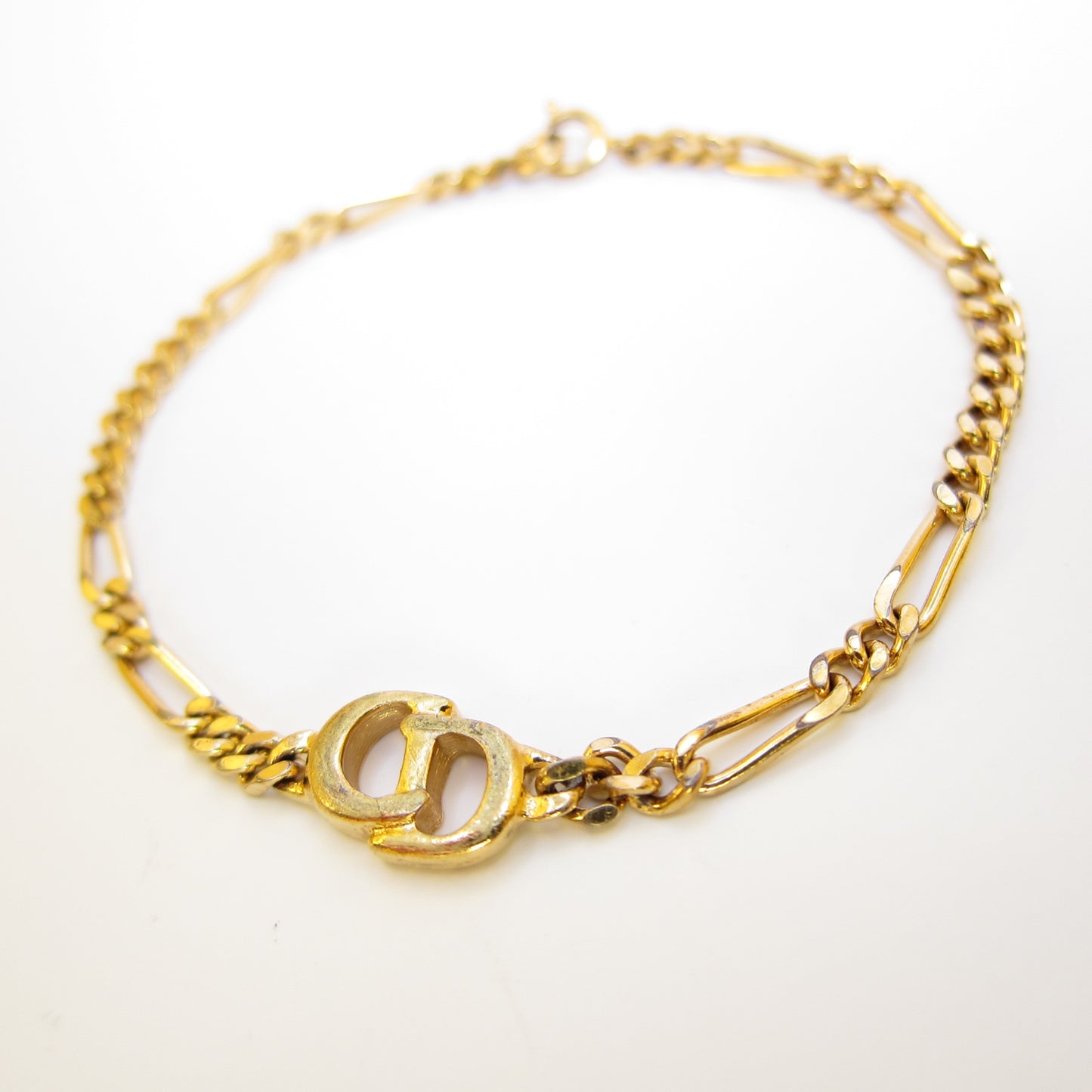 Christian Dior Vintage CD Logo Golden Bracelet