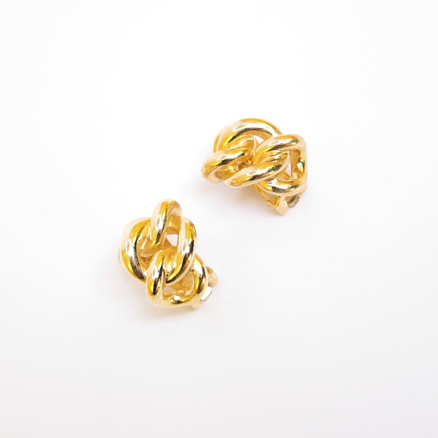 Christian Dior Vintage Golden Chain Link Clip-on Earrings