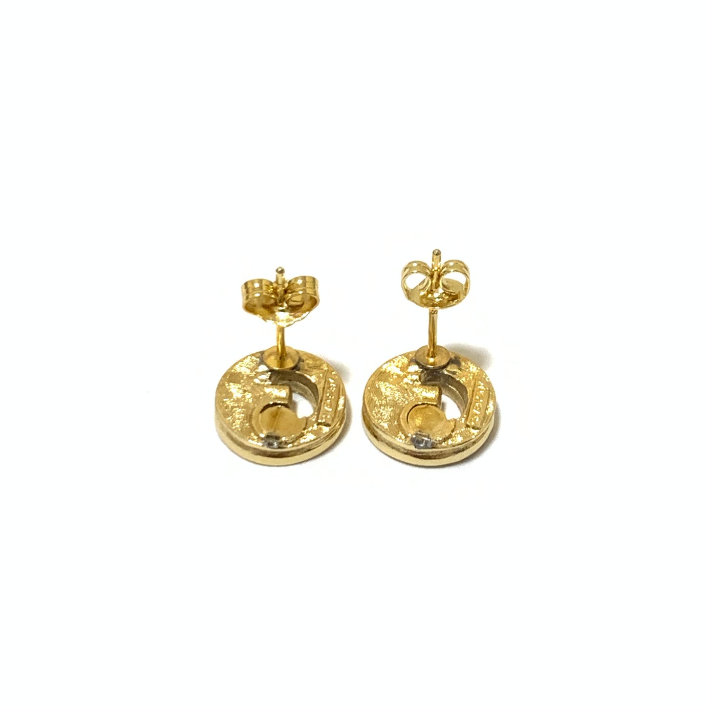 Givenchy Vintage G Logo with Rhinestone Golden Earrings