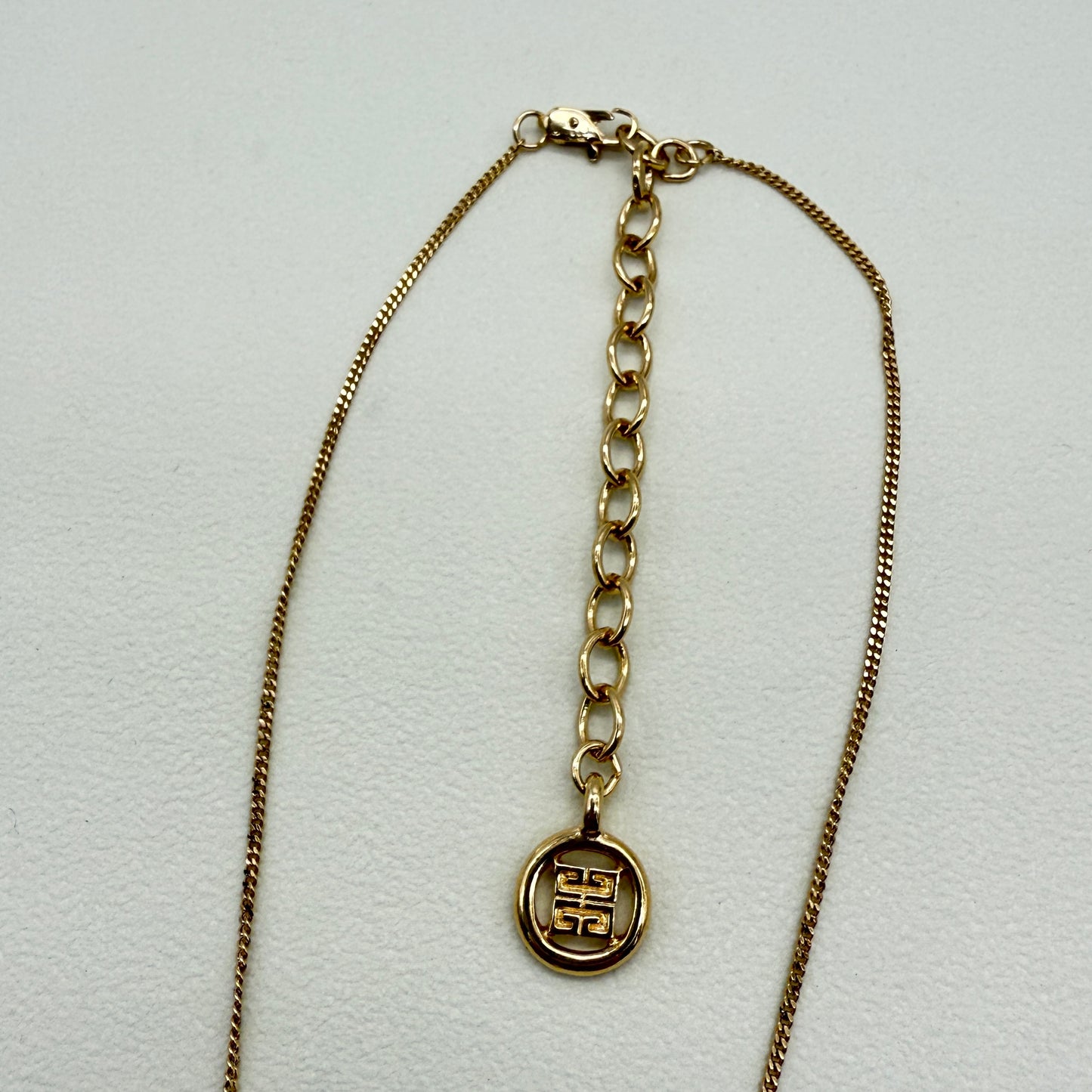 Givenchy Vintage Givenchy Logo on Heart Lock with Rhinestone and Pearl Golden Necklace