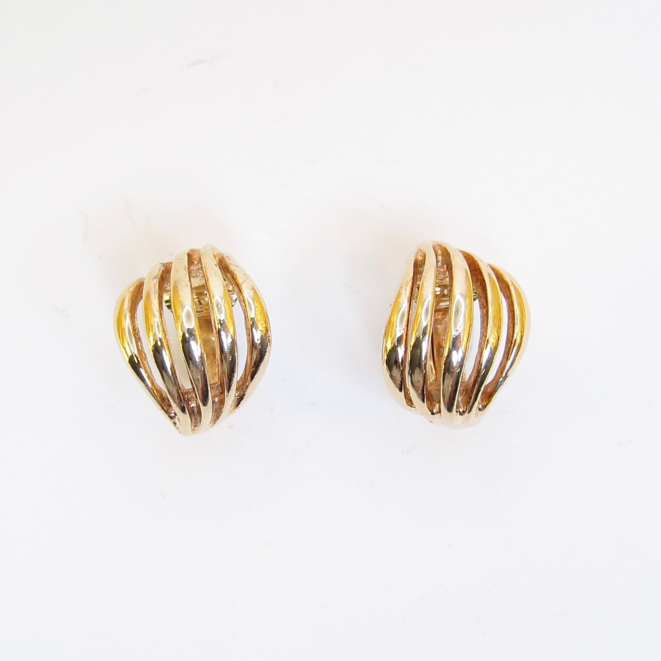 Christian Dior Vintage Stylish Spiral Golden Clip-on Earrings