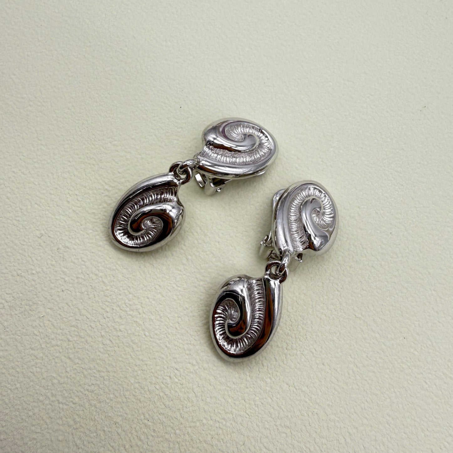 Givenchy Vintage Stylish Silver Clip-on Earrings