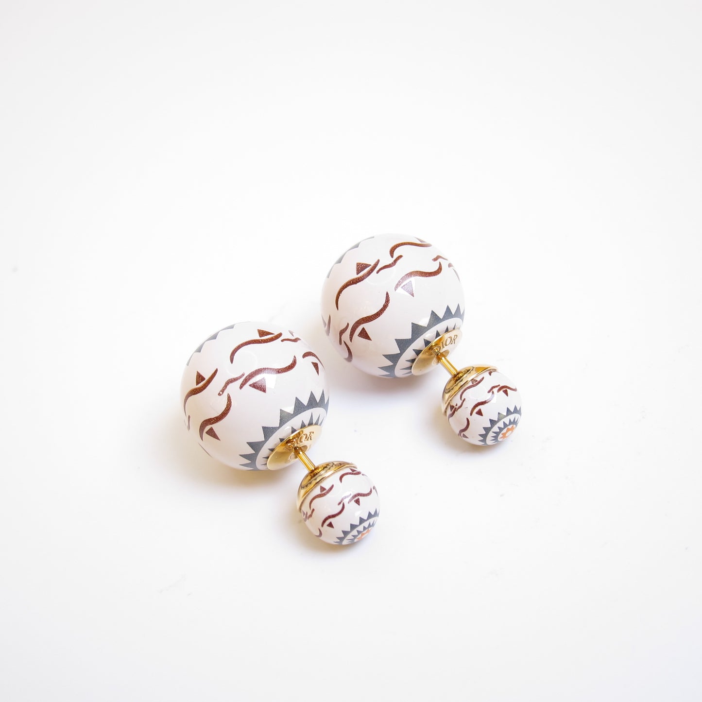 Christian Dior Vintage Tribales Ceramic Earrings