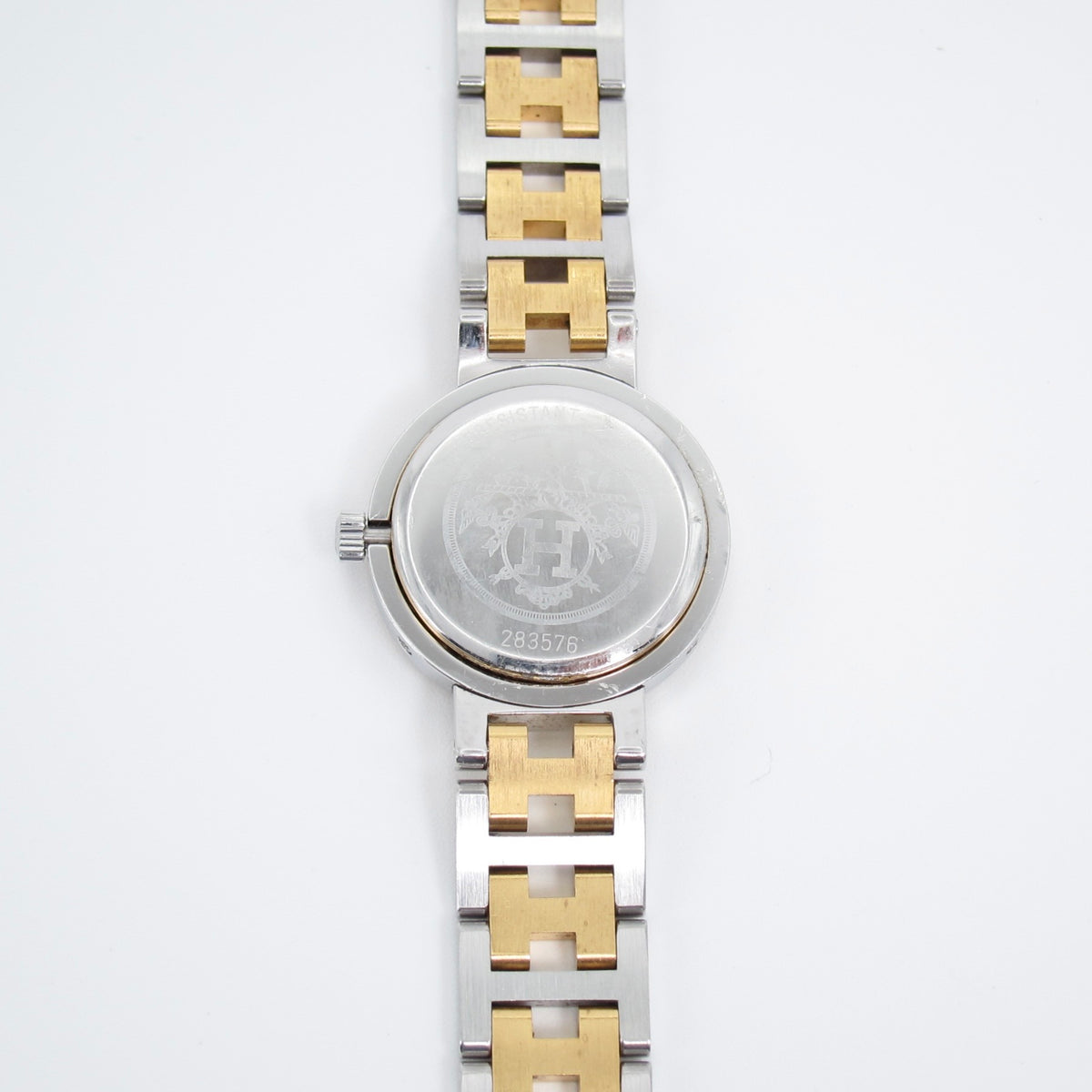 Hermès Vintage Clipper Two-Tone Watch with Box and Guarantee