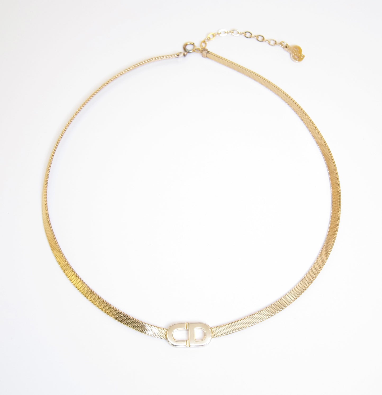 Christian Dior Vintage CD Logo Golden Necklace