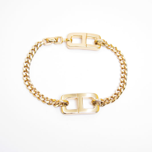 Christian Dior Vintage CD Logo Golden Chain Bracelet
Length of Chain ~18cm