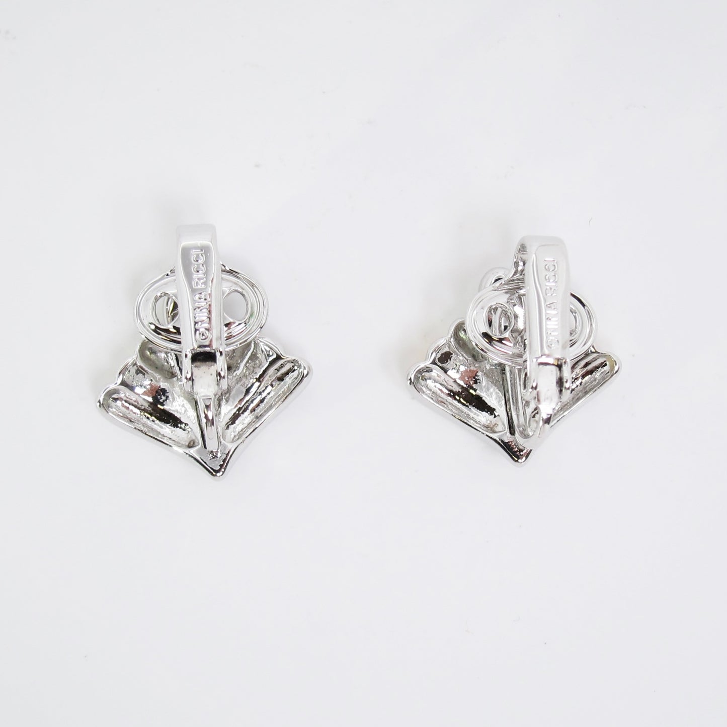 Nina Ricci Vintage Stylish Two Tone Clip-on Earrings