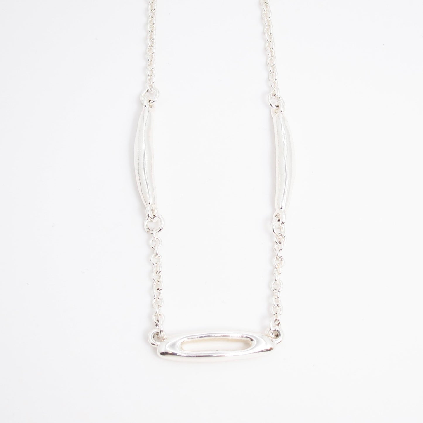 Monet Vintage Silver Plated Bar Link Chain Necklace