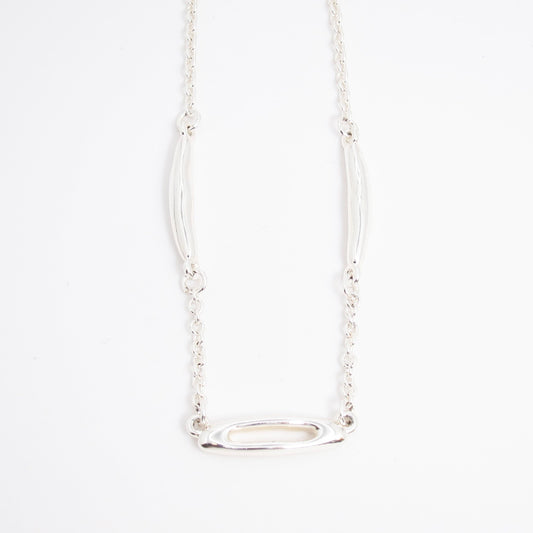 Monet Vintage Silver Plated Bar Link Chain Necklace