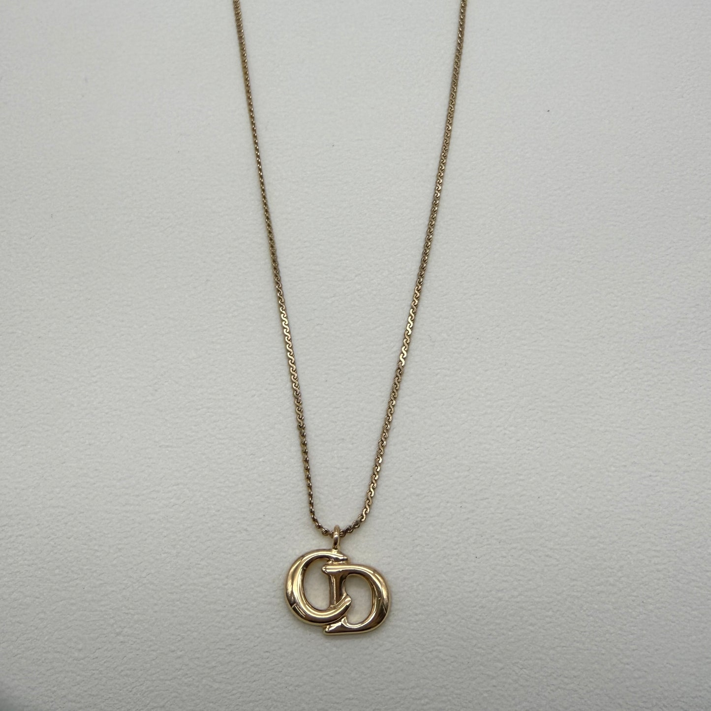 Christian Dior Vintage CD Logo Golden Necklace
