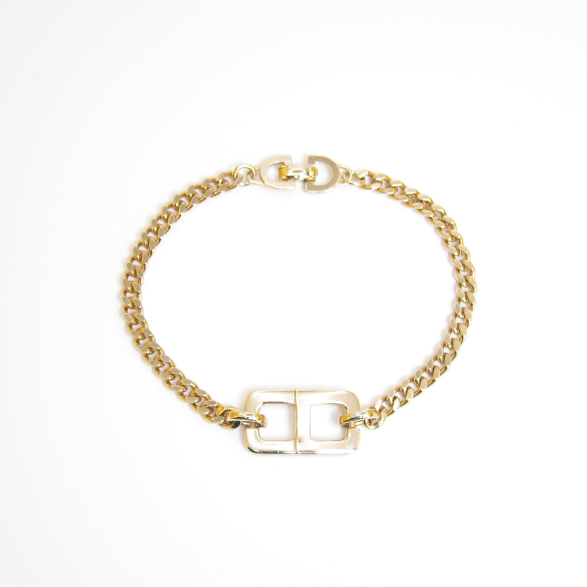 Christian Dior Vintage CD Logo Gold-Tone Bracelet, 19cm