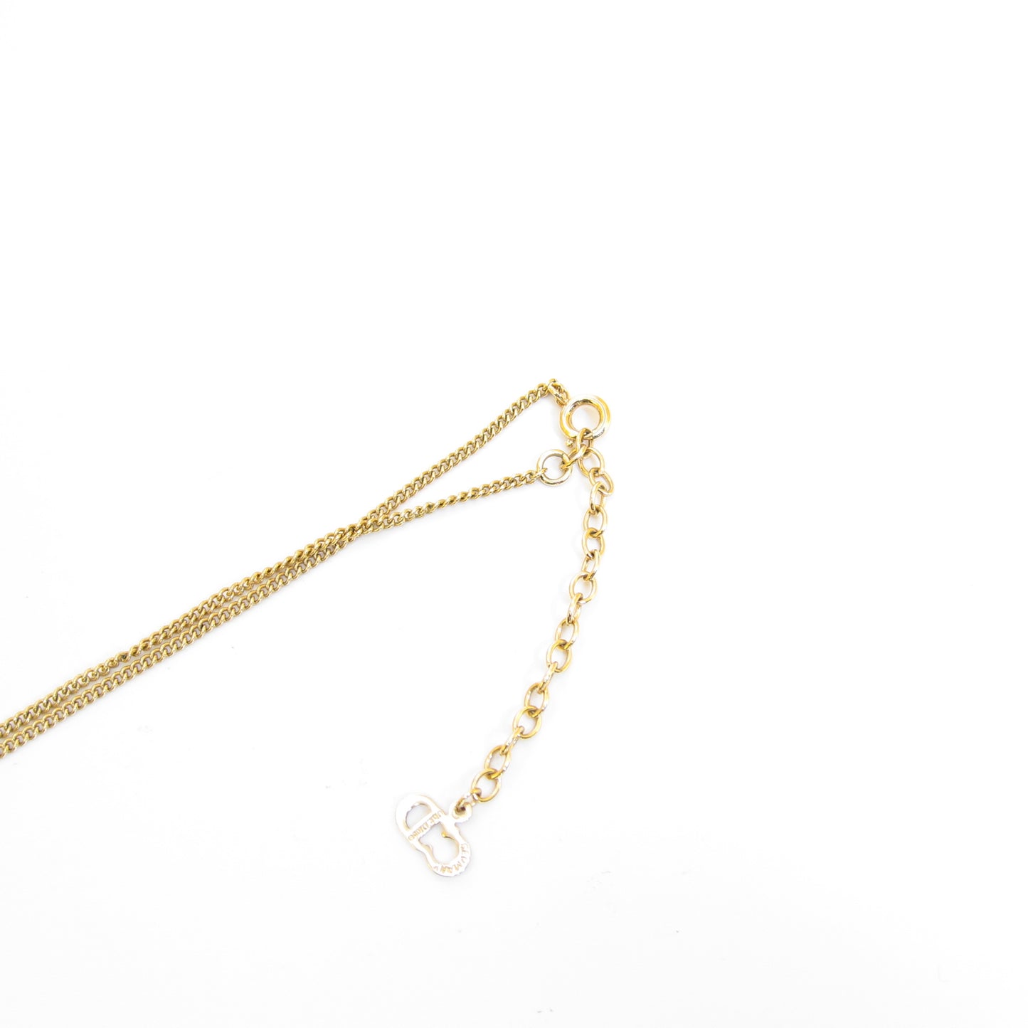 Christian Dior Vintage CD Logo in Oval Shape Golden Necklace