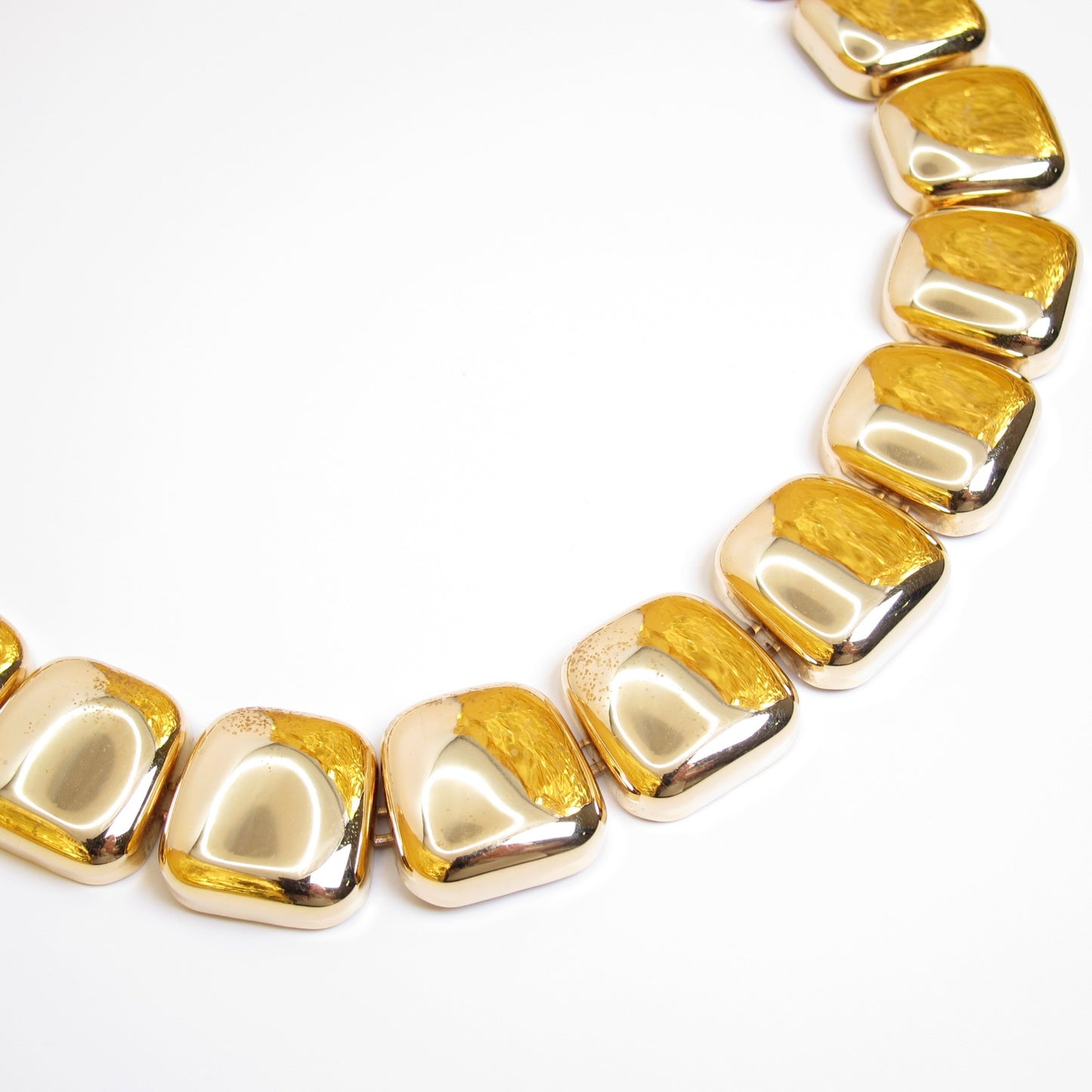 Monet Vintage Golden Chunky Square Block Necklace