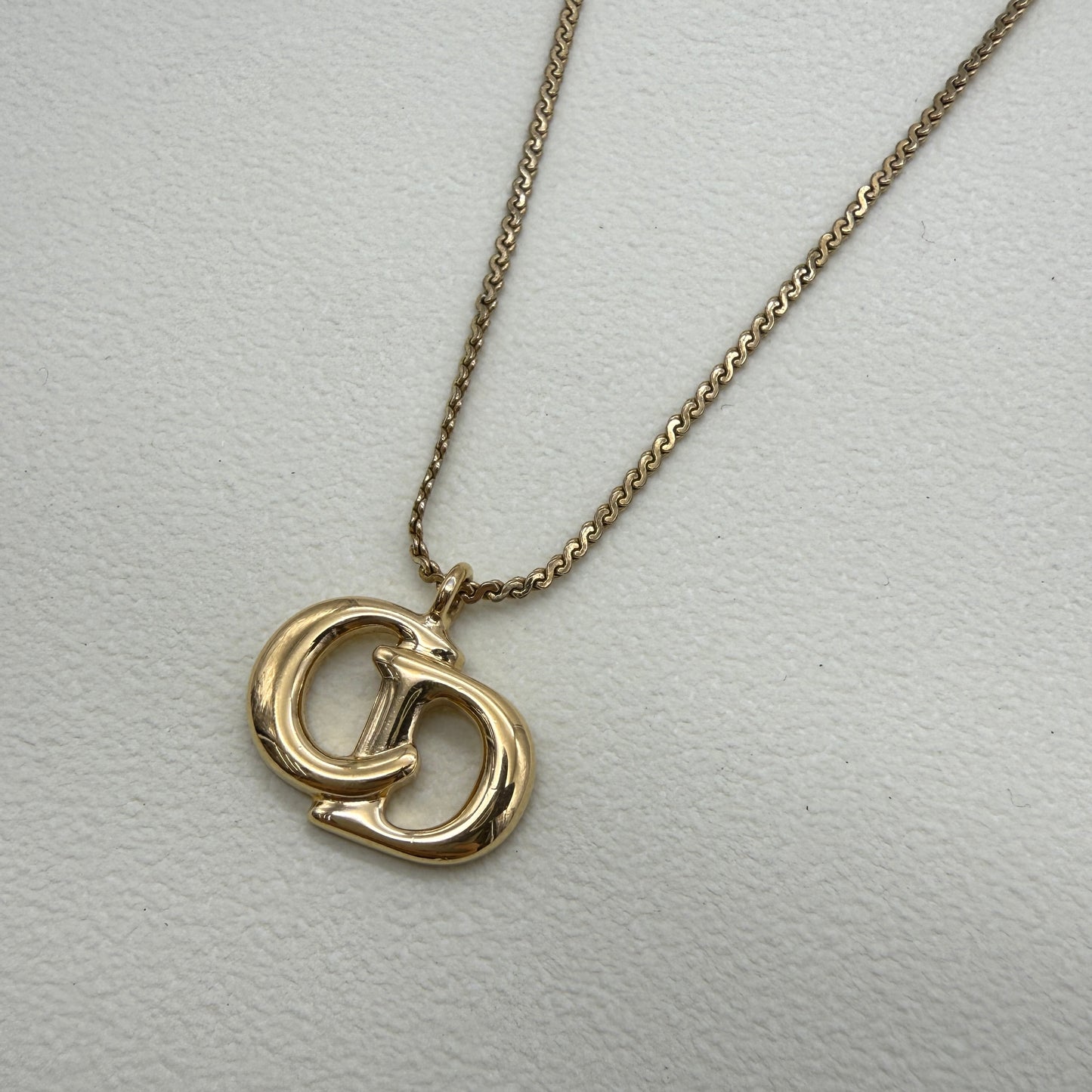 Christian Dior Vintage CD Logo Golden Necklace