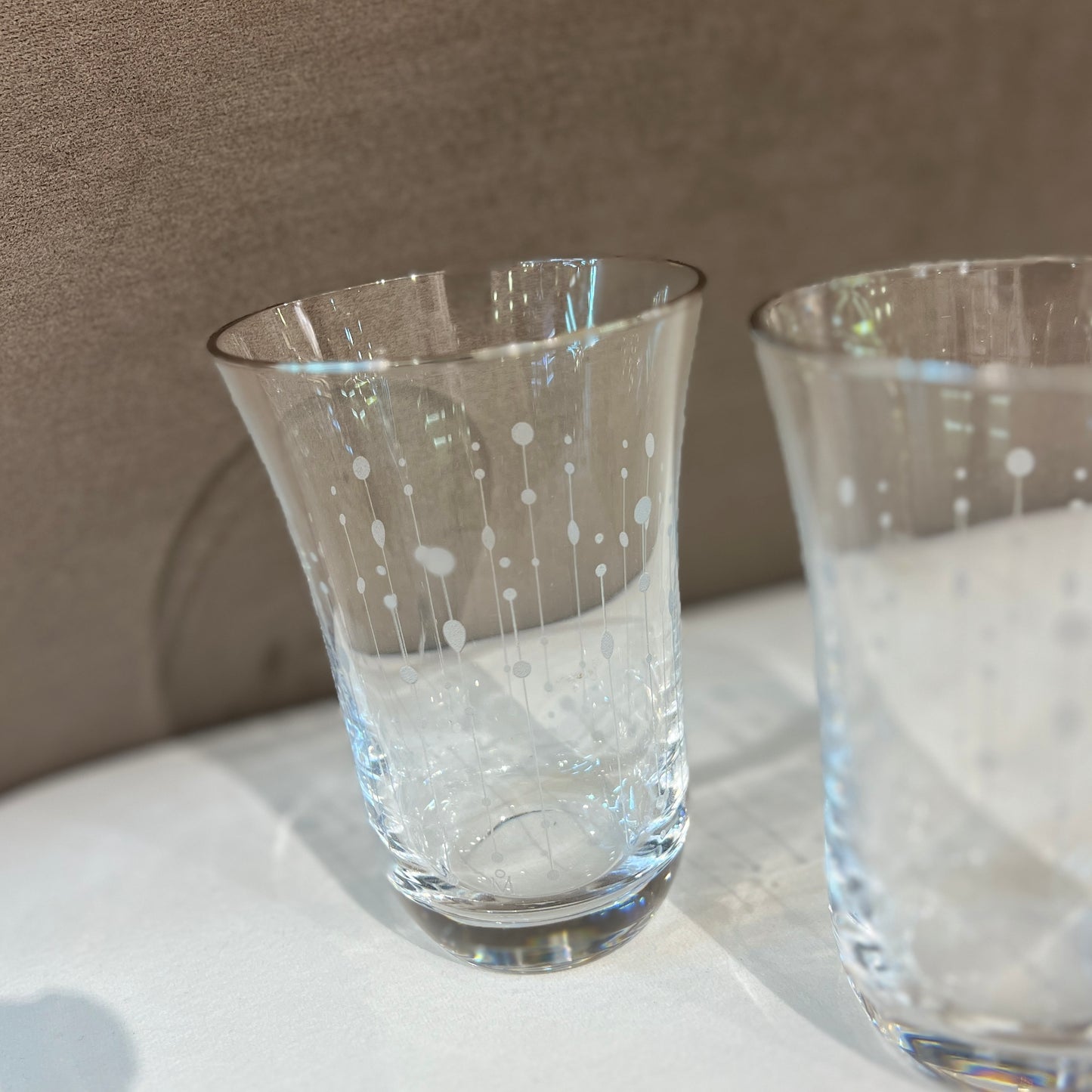 Mikimoto Vintage Pearl Motif Glass Set of 2