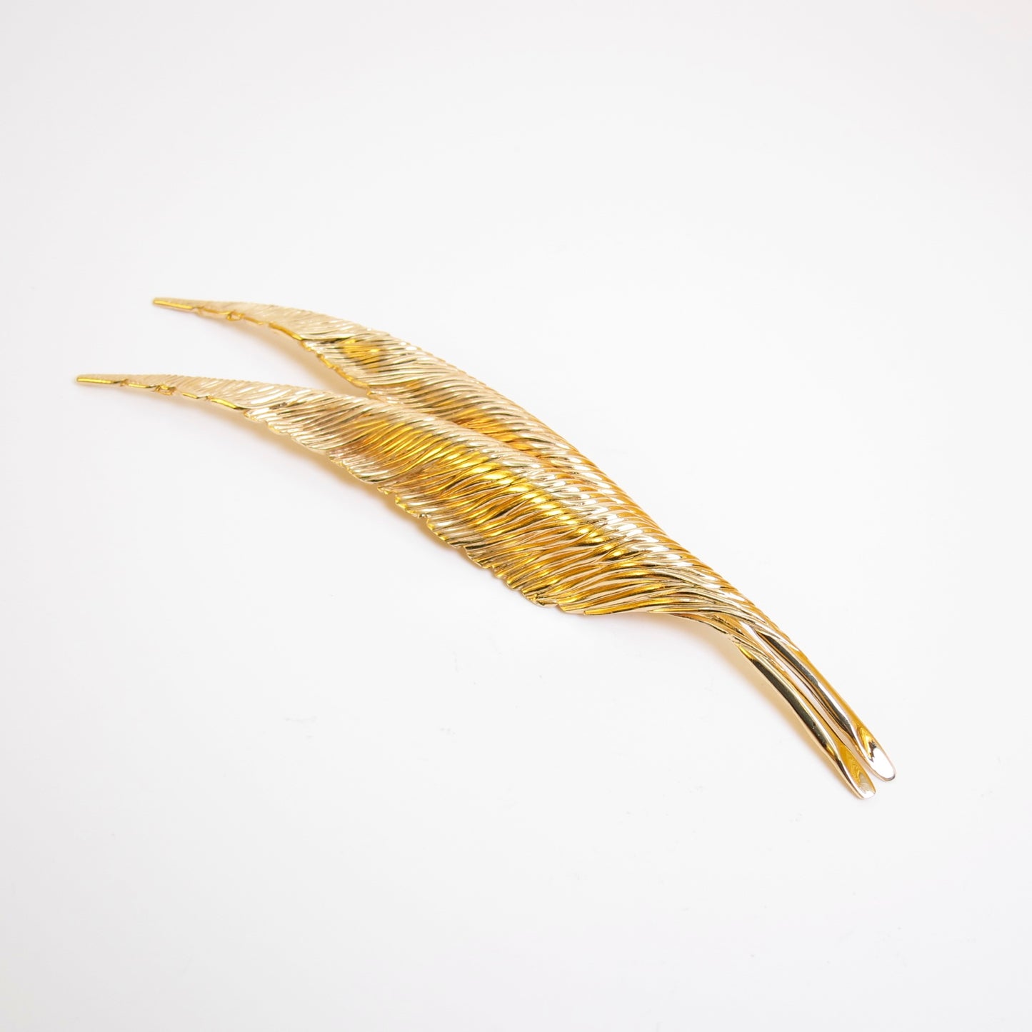 Christian Dior 復古羽毛圖案金色胸針