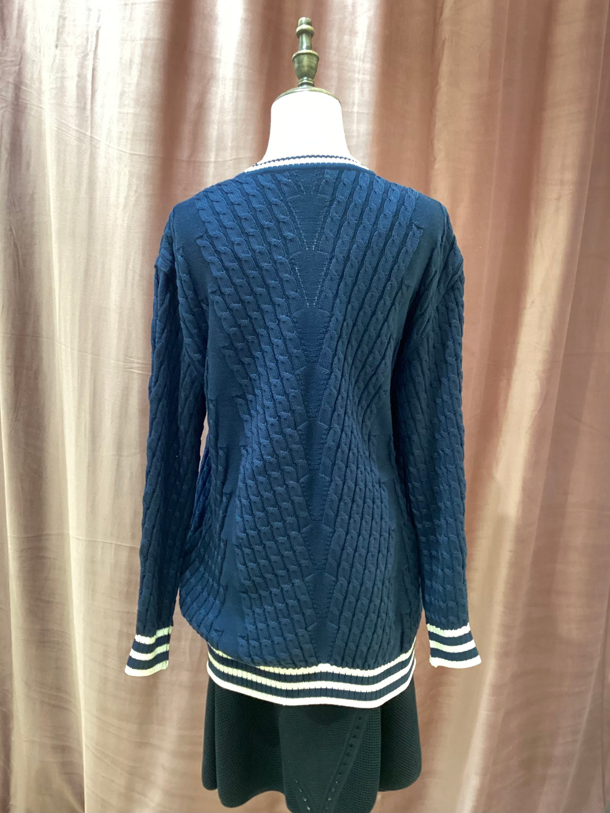 Christian Dior Vintage Navy Cotton Knit Sweater