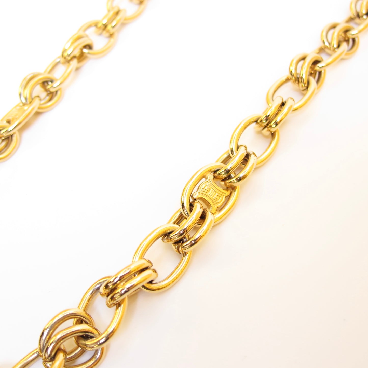 Celine Vintage Triomphe Golden Long Necklace